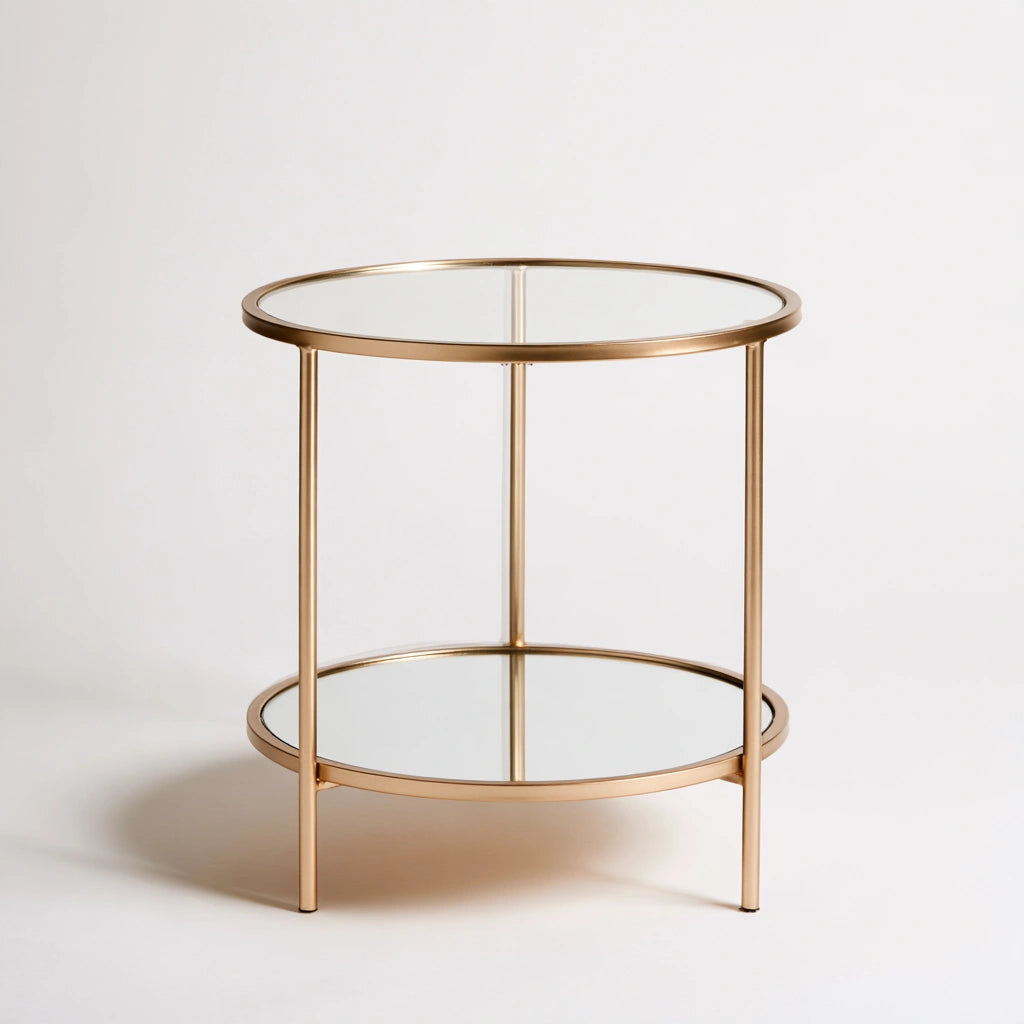 Table d'appoint aux lignes épurées à deux niveaux, coloris gris