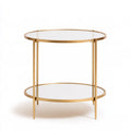 Table d'appoint aux lignes épurées à deux niveaux, coloris gris