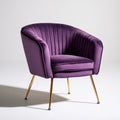 Fauteuil d'appoint en velours, coloris violet et doré