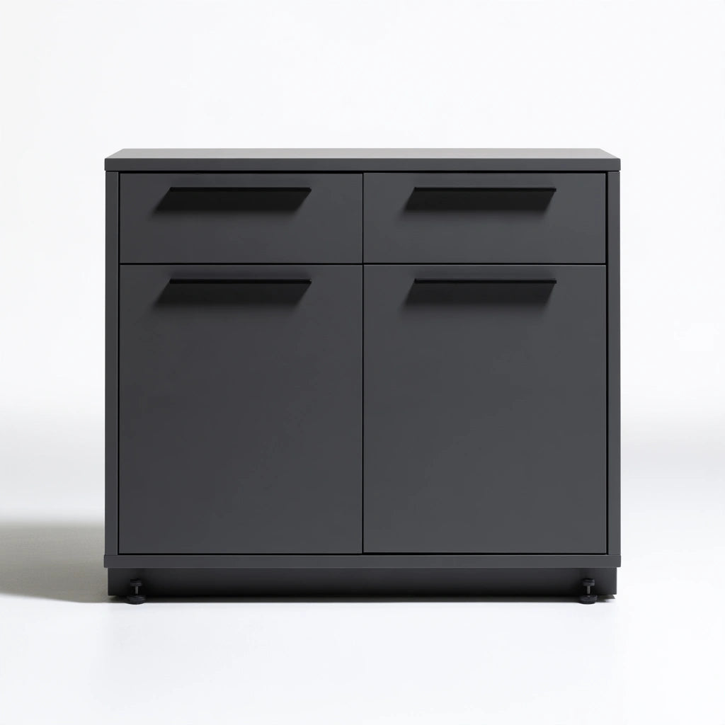 Armoire de bureau aux lignes épurées, coloris gris foncé