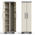 Tour de rangement étroite en plastique, coloris gris